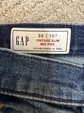 GAP Dark Wash Slim Mid-Rise Jeans